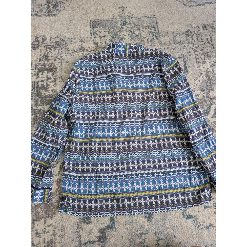 Victoria's Secret Pajamas PJ Pant Set Aztec Stripe Button Down Womens L Short - Picture 9 of 16